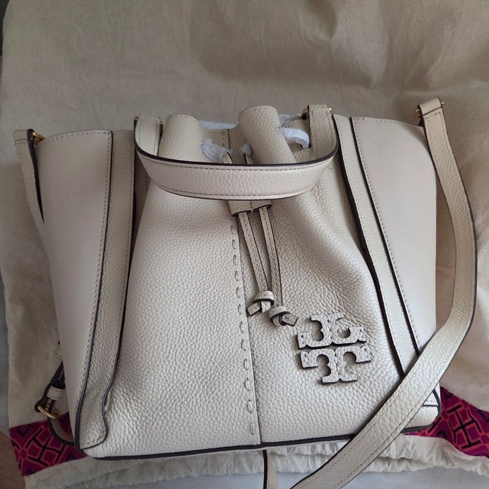 Tory Burch McGraw Dragonfly Tote/ Crossbody Bag In Brie - Picture 3 of 11